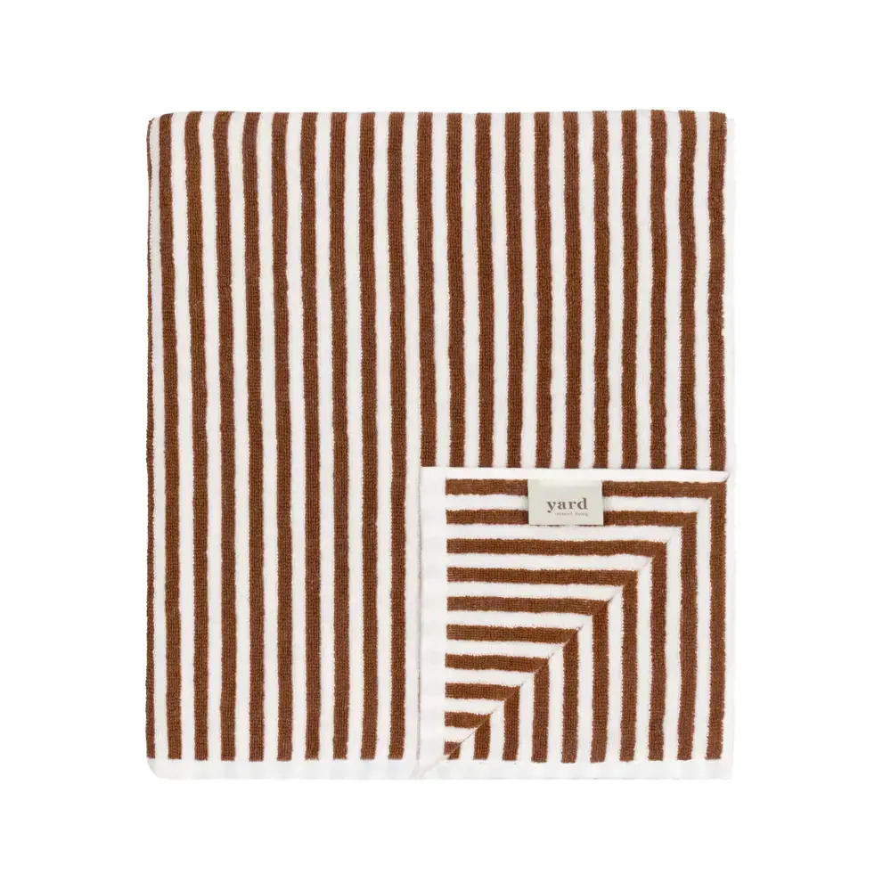 Yard Hebden Pecan Striped Cotton Towel